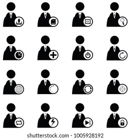 business man icon set