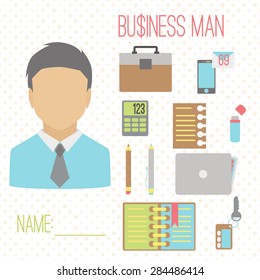 Business man icon set