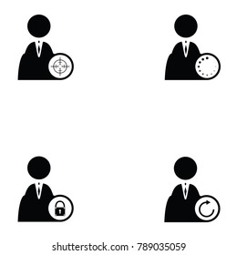 business man icon set
