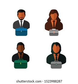Business man Icon set. Flat style vector EPS.