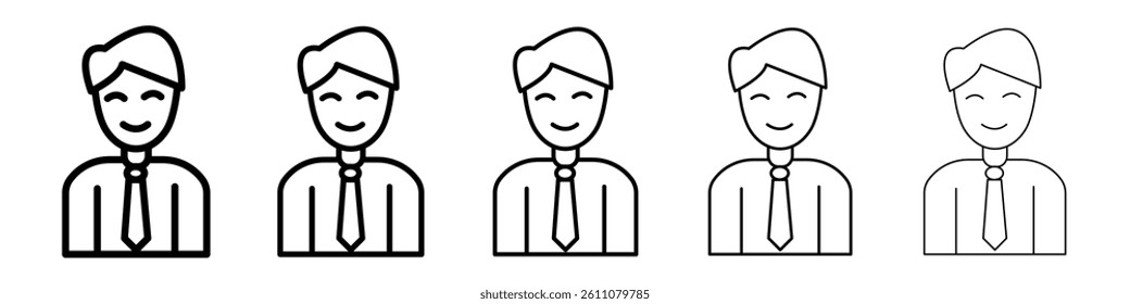 business man icon Symbol mark in Outline style