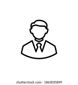 Symbol für Geschäftsmann auf weißem Hintergrund.