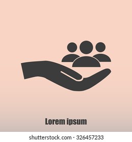 Business man icon.   team work