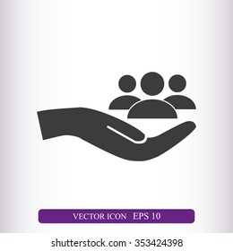 Business man icon.   team work