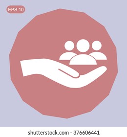 Business man icon.   team work