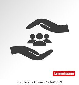 Business man icon.   team work
