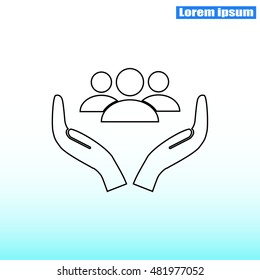 Business man icon.   team work