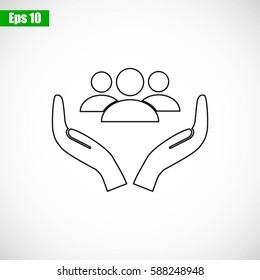 Business man icon.   team work