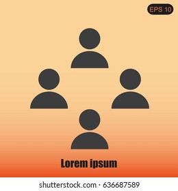 Business man icon.   team work