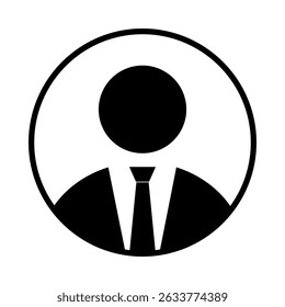 Business man icon, User icon. Professional company person or worker symbol. Anonymous profile sign. Customer service symbol.Vector illustration design