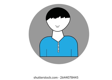 business man icon vector illustrations black and sky colors line art and white background design 
