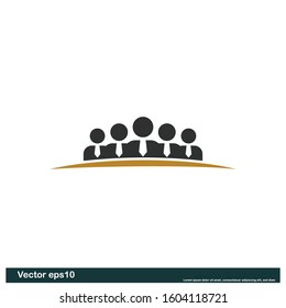business man icon vector logo template design element