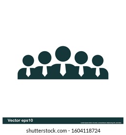 business man icon vector logo template design element