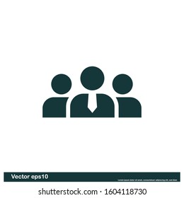 business man icon vector logo template design element