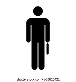 Business Man Icon Vector Person Symbol in Glyph Pictogram illustration