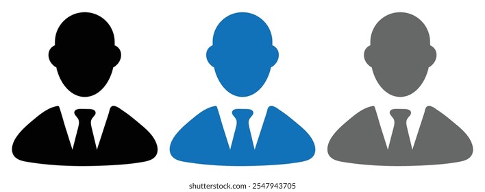 Business man icon for web, mobile, social, profile