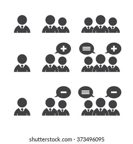 Business man icons on white background