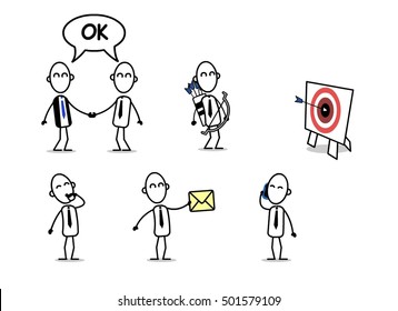 business man icons vector set