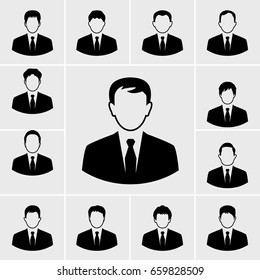 business man icons vector set