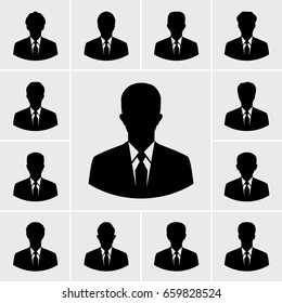 business man icons vector set