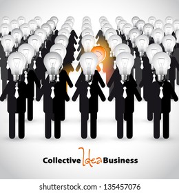 Business Man Idea crowd - vector concept