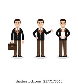 Business man illustrated in cartoon style