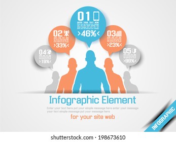 BUSINESS MAN INFOGRAPHIC OPTION THREE 4 ORANGE