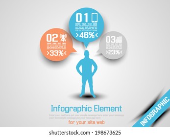 BUSINESS MAN INFOGRAPHIC OPTION THREE 6 ORANGE