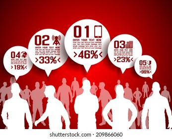 BUSINESS MAN INFOGRAPHIC OPTION THREE 3 RED