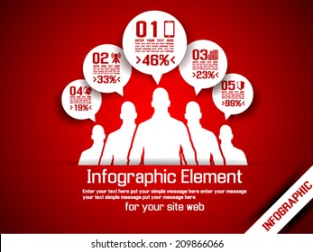 BUSINESS MAN INFOGRAPHIC OPTION THREE 4 RED