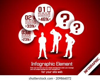 BUSINESS MAN INFOGRAPHIC OPTION THREE 10 RED