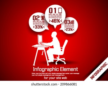 BUSINESS MAN INFOGRAPHIC OPTION THREE 8 RED