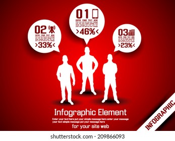 BUSINESS MAN INFOGRAPHIC OPTION THREE 2 RED