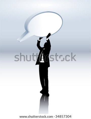 Business man with a information