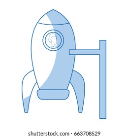 business man inside rocket starup work