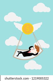 Business man  interest profit of investment. vector illustration