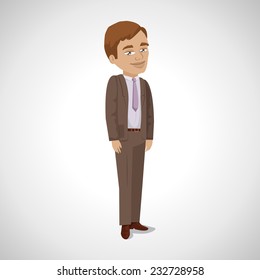 Business Man - Isolated On Gray Background - Vector Illustration, Graphic Design Editable For Your Design   