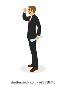 Business man isolated vector on white background