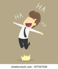 A business man jumping for joy. vector