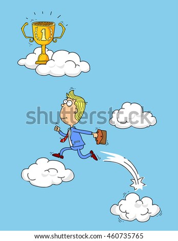 the business man jumping to succes