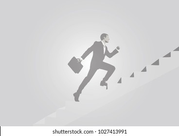 Business man keep step up and forward looking for achievement of business target, Go to achievement target of business, Eps 10 vector