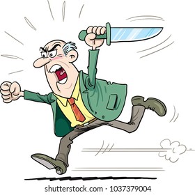 business man with a knife