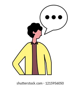 business man labor speech bubble