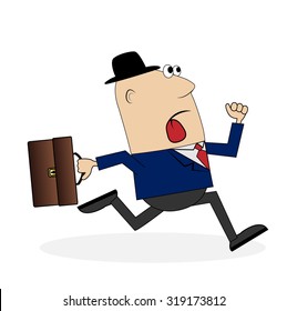 business man is late for work ,vector illustration