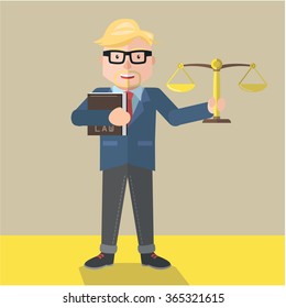Business man law flat design