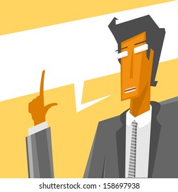Business man learns
