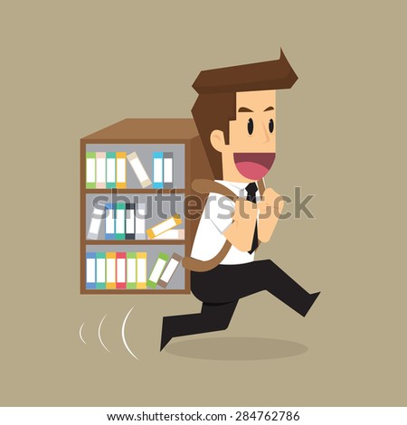 business man and a library is portable. vector