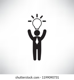 business man with light bulb for creativity concept