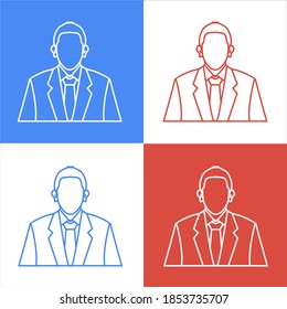Business man with line art style. Easy to edit with vector file. Can use for every graphic design content, like microblog, social media advertising, and offline banner
