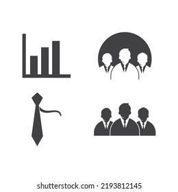 Diseño plano del icono vectorial del logotipo del hombre de negocios